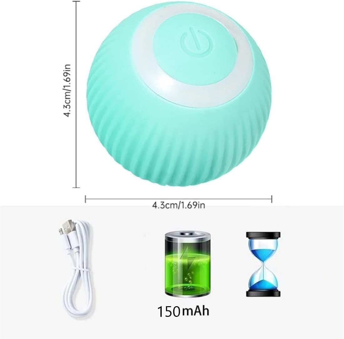 Mkitnvy Interaktives Katzenspielzeug Ball, Katzenball mit LED-Licht, 360° Selbstdrehender Elektronischer Katzenball, Stimulierung Jagdtriebs Lustiges Bälle Spielzeug für Katzen, Blau