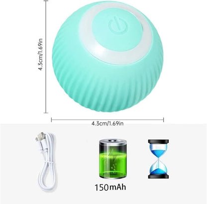 Mkitnvy Interaktives Katzenspielzeug Ball, Katzenball mit LED-Licht, 360° Selbstdrehender Elektronischer Katzenball, Stimulierung Jagdtriebs Lustiges Bälle Spielzeug für Katzen, Blau