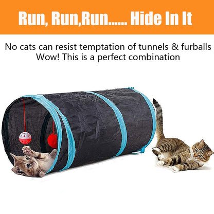 Speedy Panther 21 Stücke Katzenspielzeug Set Katzentunnel Interaktives Katzen Spielzeug für Kätzchen Federspielzeug Katzenbälle Spielzeugmäuse