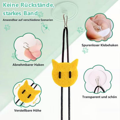 FYNIGO 2 Stück Katzenspielzeug Selbstbeschäftigung Hängende Türrahmen Elastische Maus mit Quietschgeräusch, Keine Batterien erforderlich