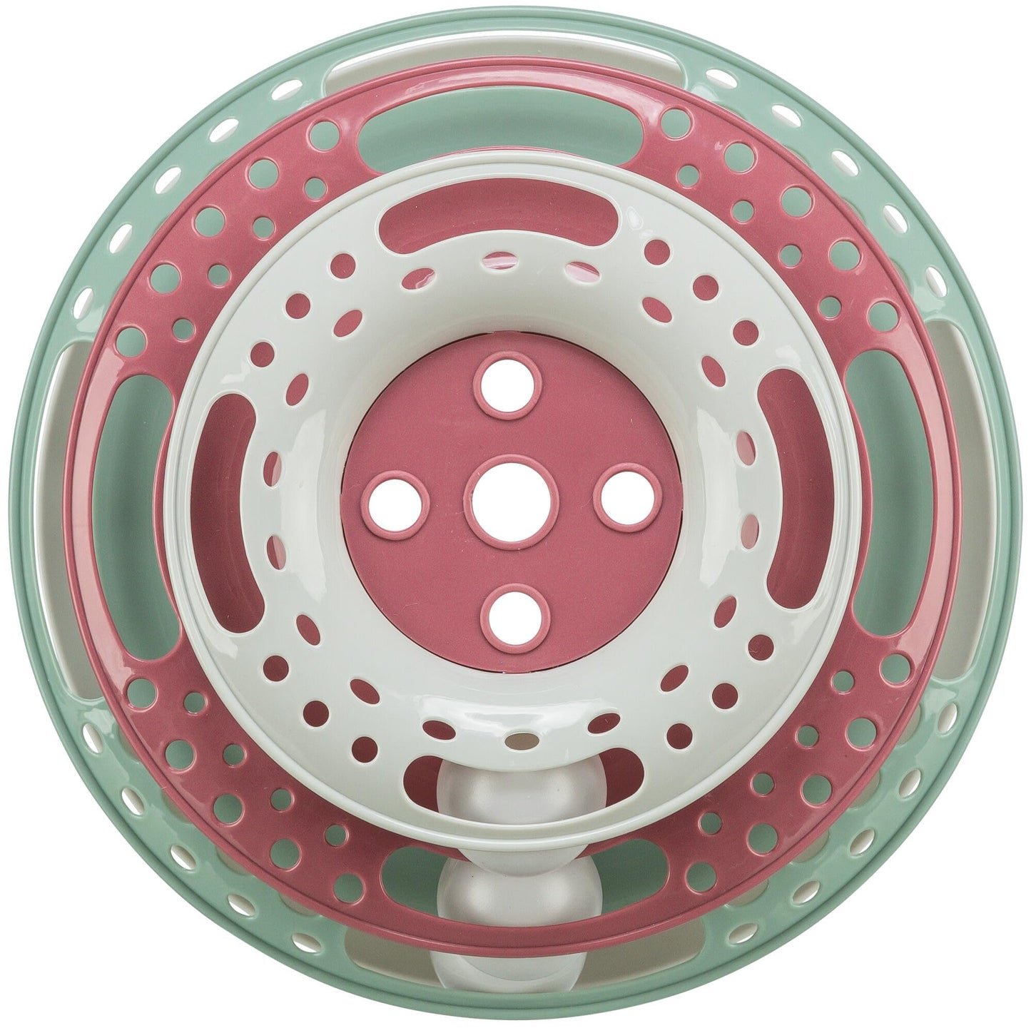 TRIXIE Catch the Balls Katzenspielzeug - drei Ebenen mit je einem Ball - regt zum Spielen an - grau/grün/rot - ø 25 × 13 cm - 41345